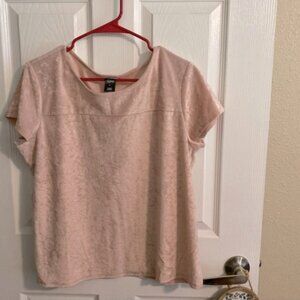 City Streets Soft Pink Velvet Top Size Large Y2K